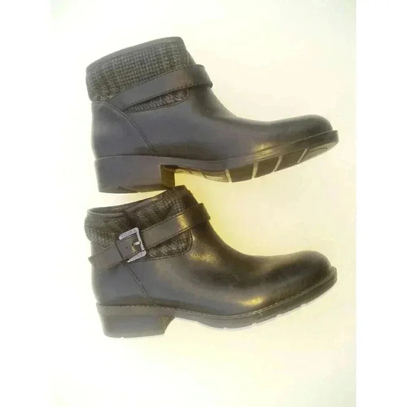 Ivanka Trump Womens Ankle Booties Black Block Heels Leather Buckle Pull On 7.5 M - Picture 5 of 10